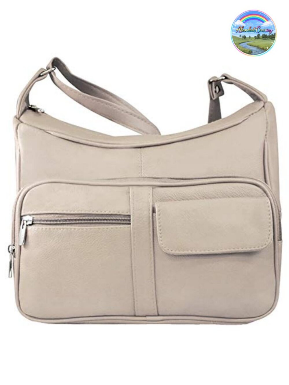 Genuine Leather Medium Organizer Handbag Built-in Wallet Adjustable Strap